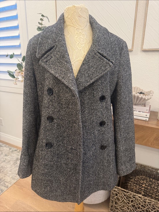Calvin Klein Jackets & Blazers - Calvin Klein Charcoal Gray Double-Breasted Pea Coat